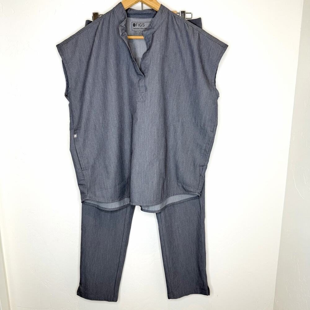 Figs Rafaela Yola Skinny Scrub Set Womens Medium Tall Graphite Gray